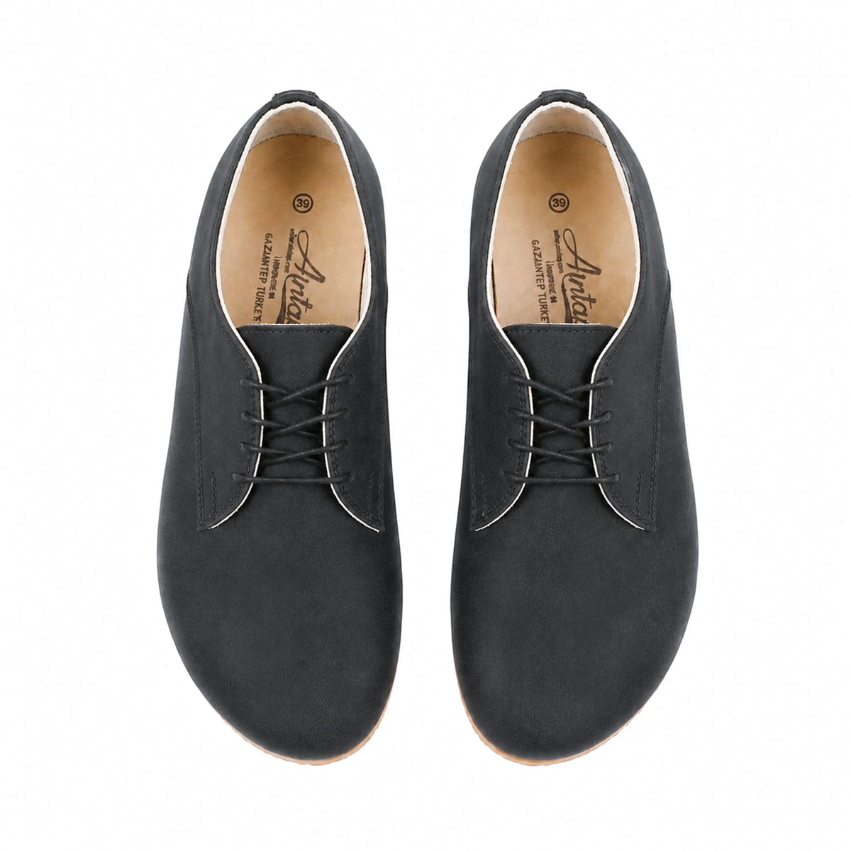 Crazy Barefoot Oxford Shoes — Leather Sole – Black