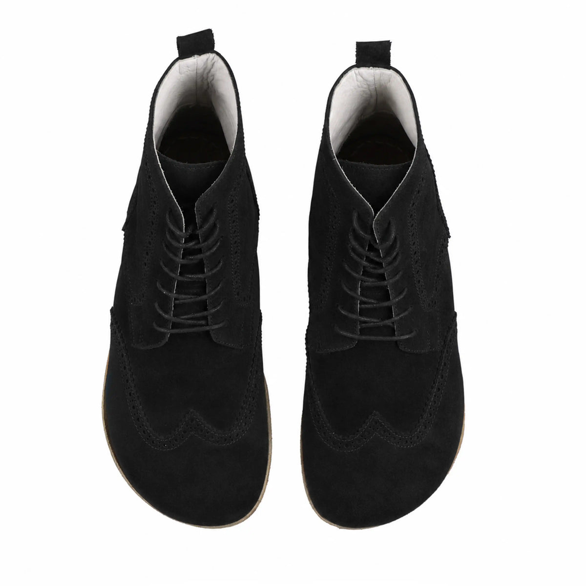 Nubuck Barefoot Moccasin Boots Shoes – Classic Sole — Leather Sole – Black
