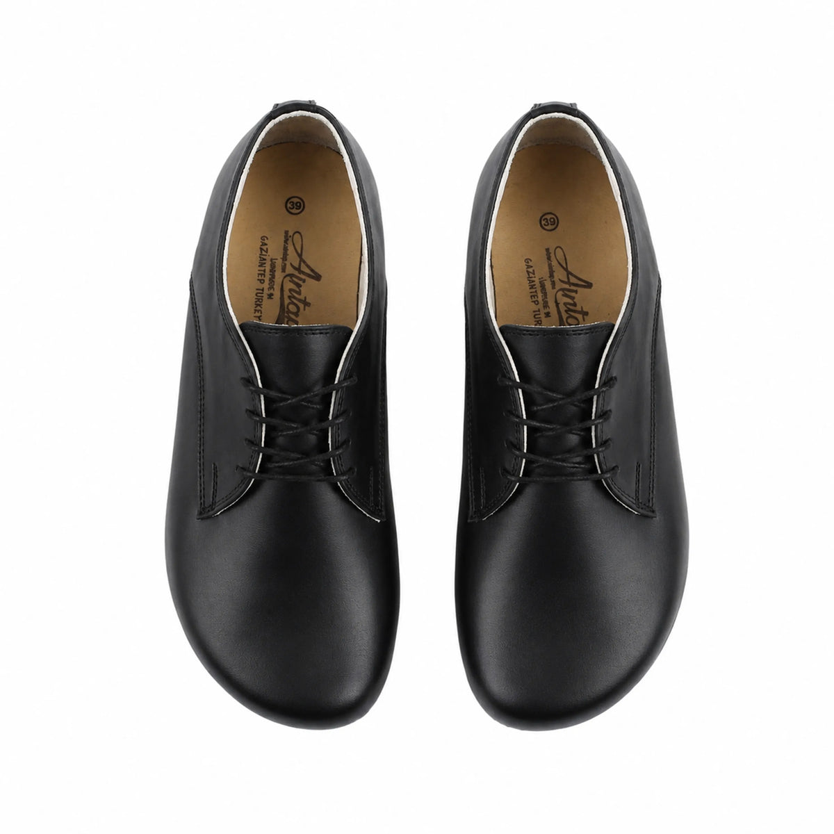 Smooth Barefoot Oxford Shoes – Rubber Sole – Black