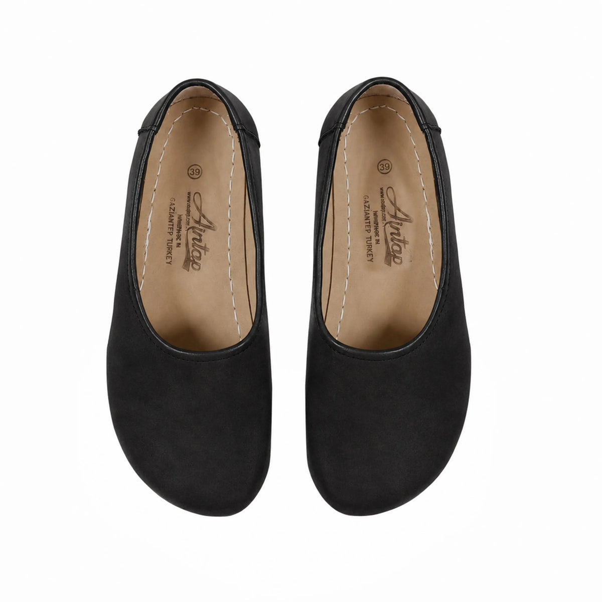 Nubuck Barefoot Ballet Shoes – Rubber Sole – Black
