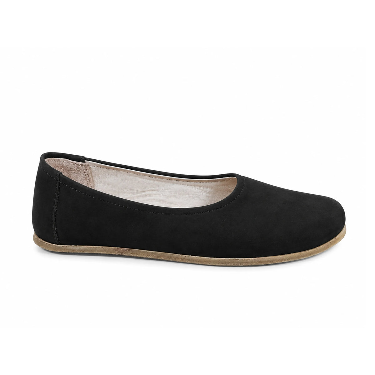 Nubuck Barefoot Ballet Shoes – Classic Sole — Leather Sole – Black