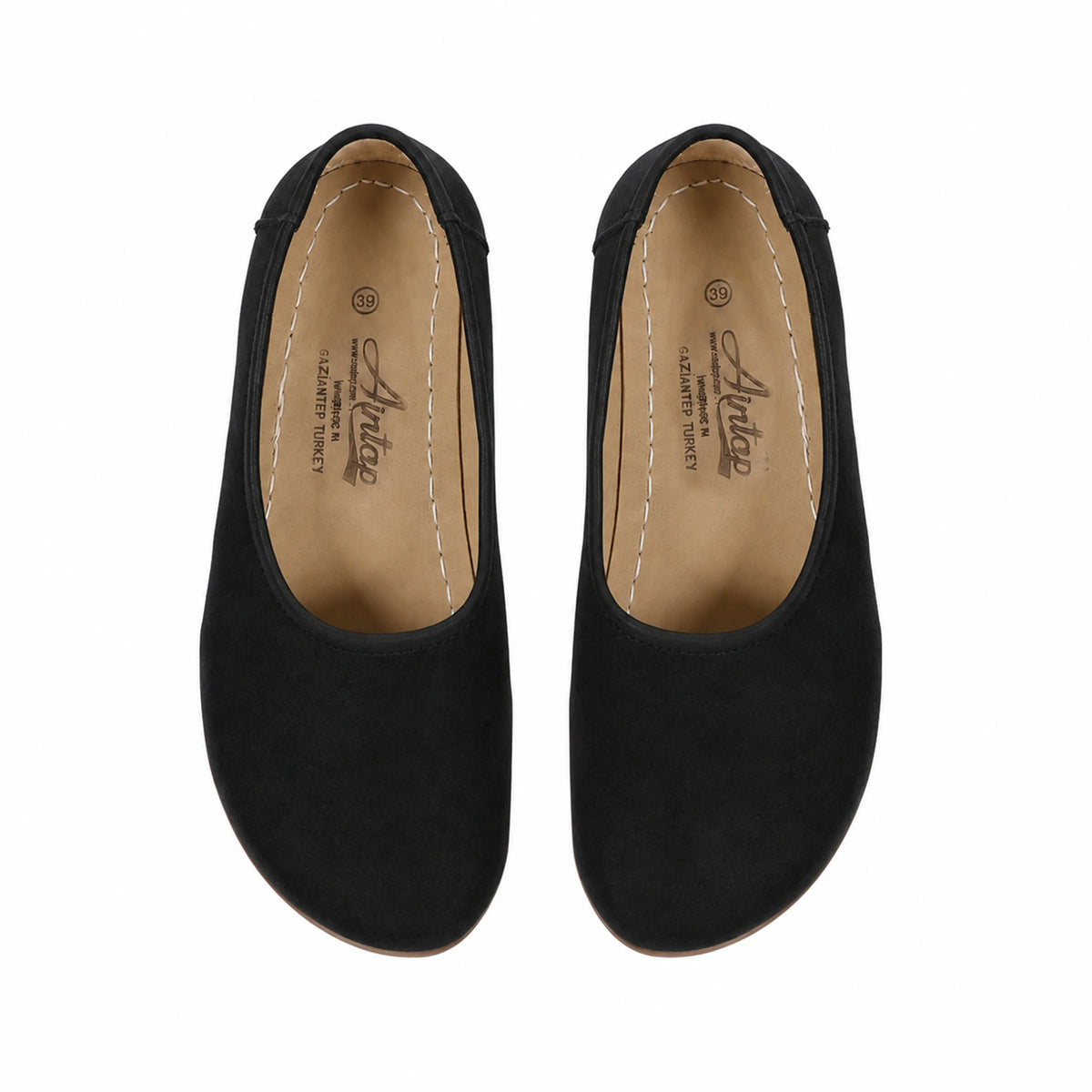 Suede Barefoot Ballet Shoes – Rubber Sole – Black