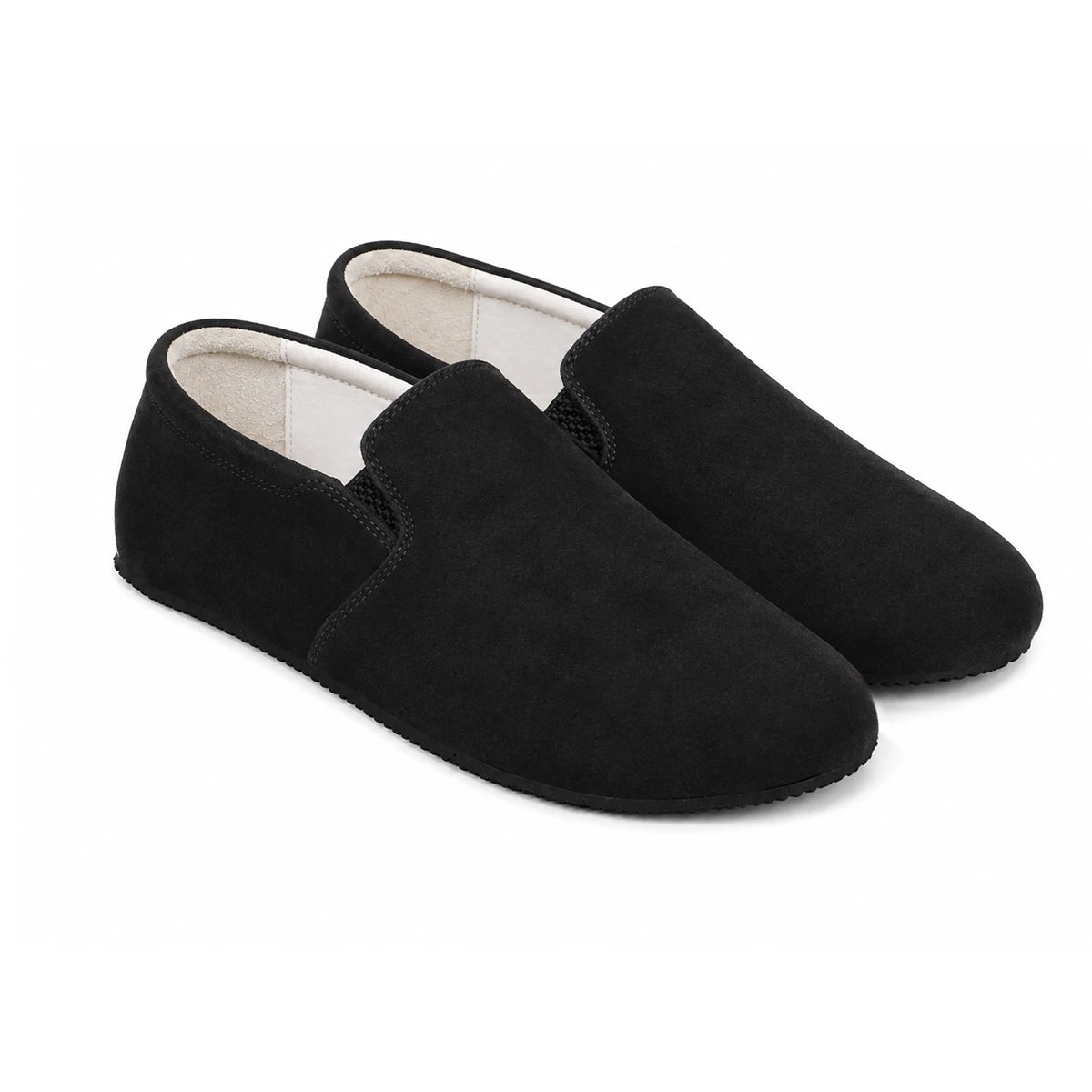 Suede Barefoot Slip-On Shoes – Rubber Sole – Black