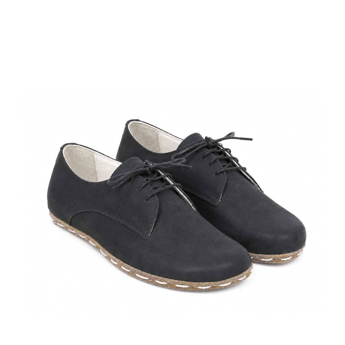 Crazy Barefoot Oxford Shoes — Leather Sole – Black