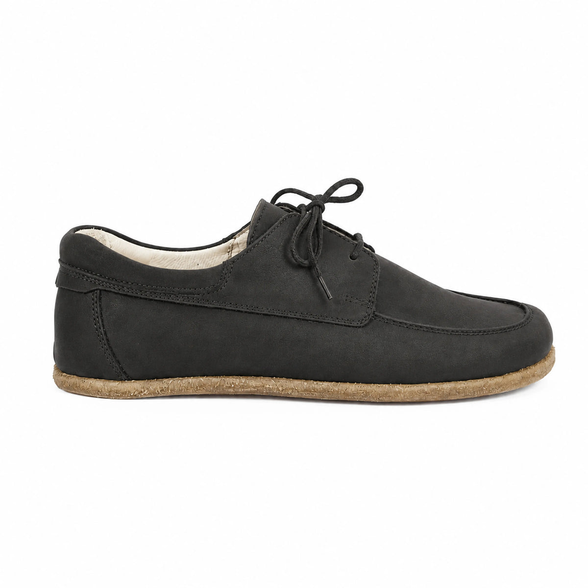 Crazy Barefoot Laces Penny Loafer Shoes – Classic Sole — Leather Sole – Black