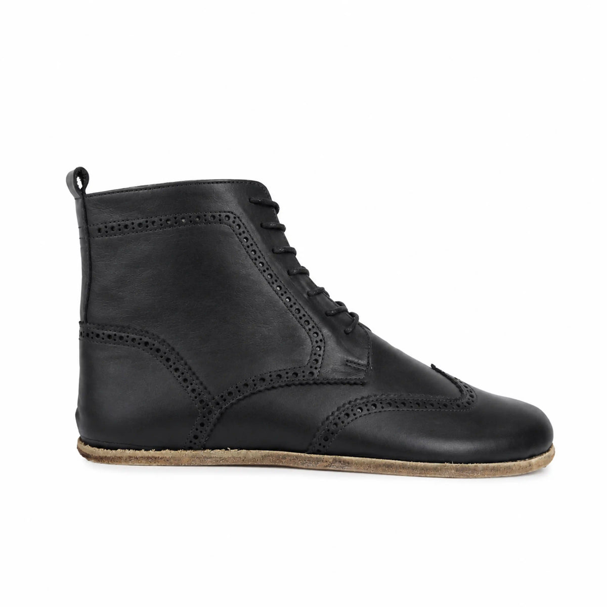 Smooth Barefoot Moccasin Boots Shoes – Classic Sole — Leather Sole – Black