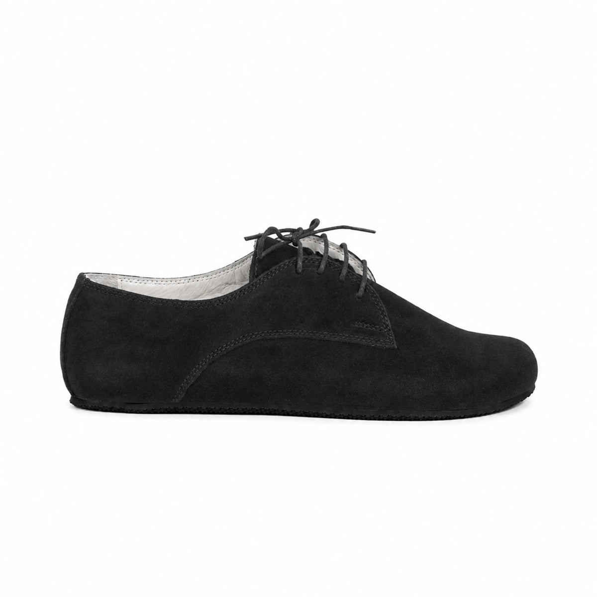 Suede Barefoot Oxford Shoes – Rubber Sole – Black