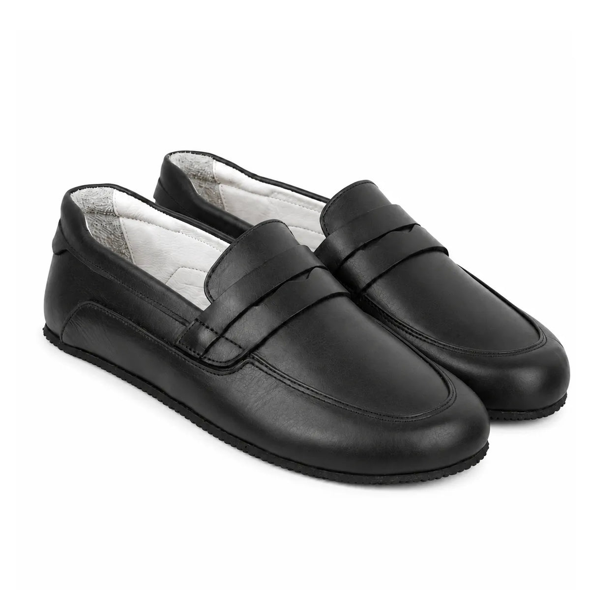 Crazy Barefoot Penny Loafer Shoes – Rubber Sole – Black