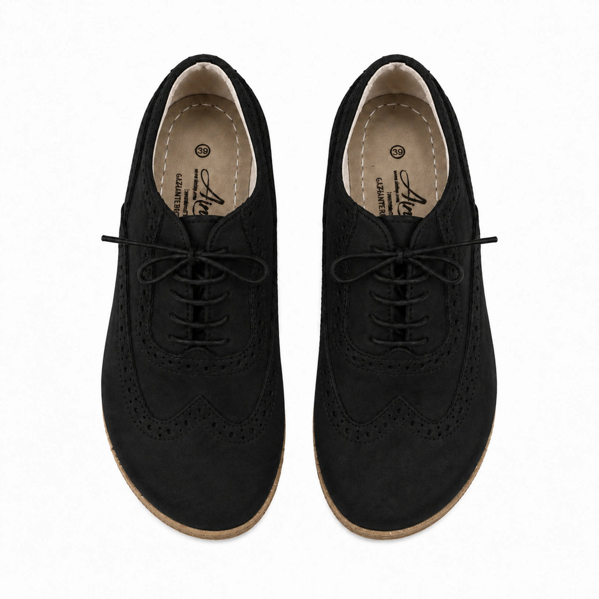 Nubuck Barefoot Moccasin Shoes – Classic Sole — Leather Sole – Black