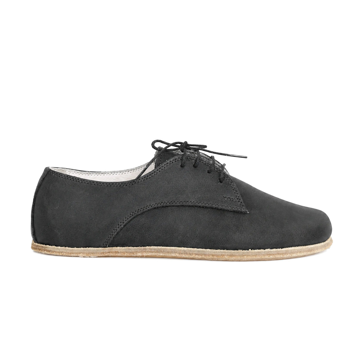 Crazy Barefoot Oxford Shoes – Classic Sole — Leather Sole – Black