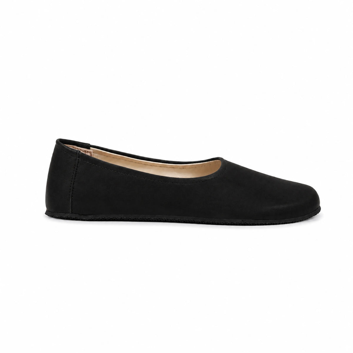 Nubuck Barefoot Ballet Shoes – Rubber Sole – Black