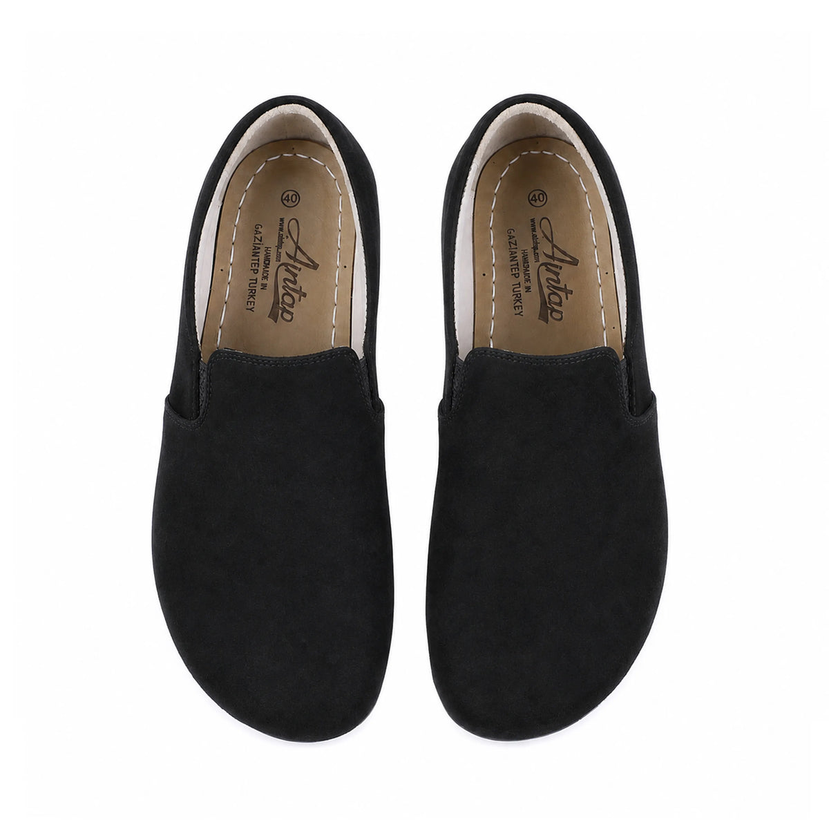 Suede Barefoot Slip-On Shoes – Rubber Sole – Black