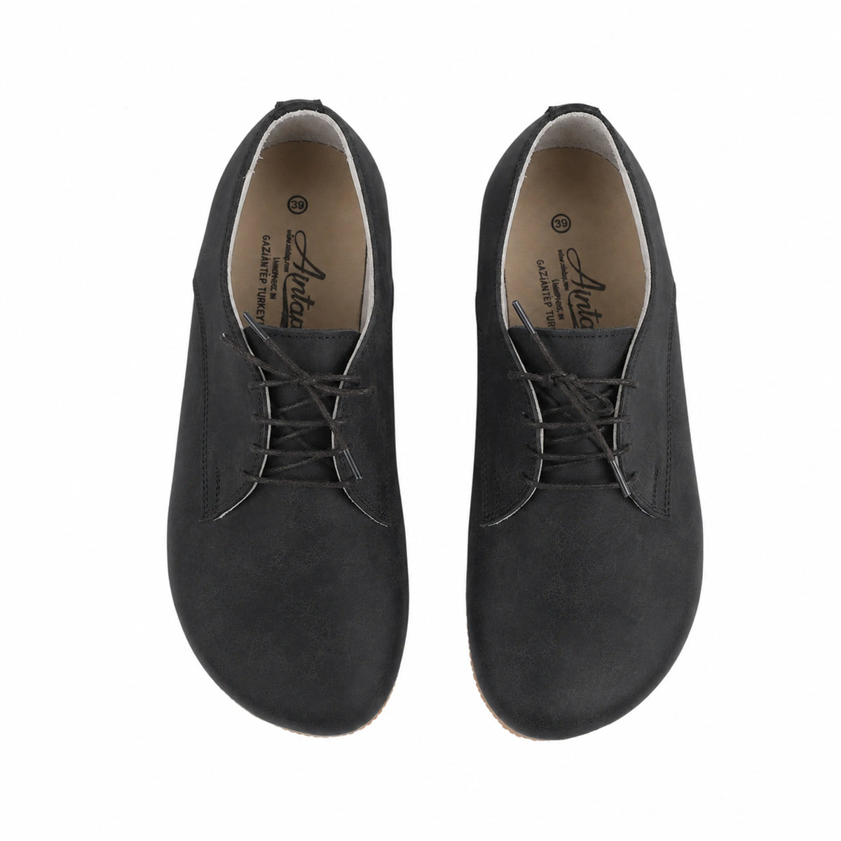 Crazy Barefoot Oxford Shoes – Rubber Sole – Black