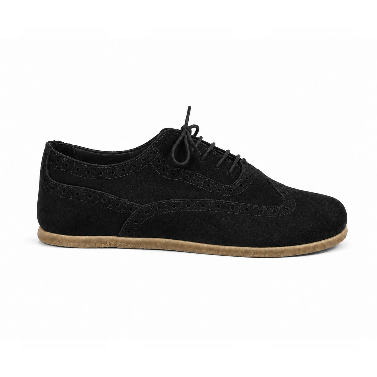 Suede Barefoot Moccasin Shoes – Classic Sole — Leather Sole – Black