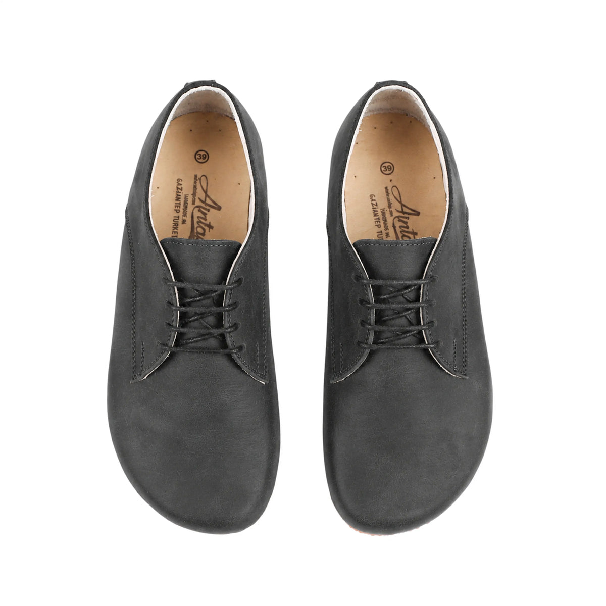 Crazy Barefoot Oxford Shoes – Classic Sole — Leather Sole – Black