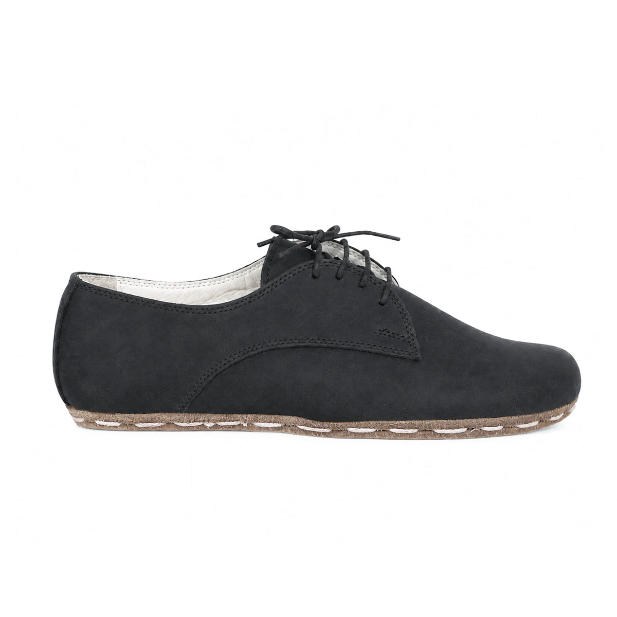 Crazy Barefoot Oxford Shoes — Leather Sole – Black