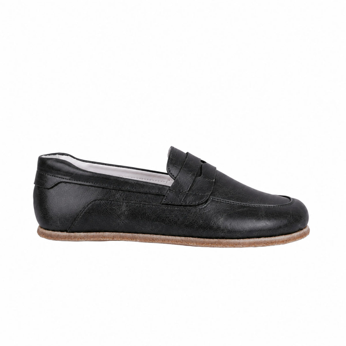 Crazy Barefoot Penny Loafer Shoes – Classic Sole — Leather Sole – Black