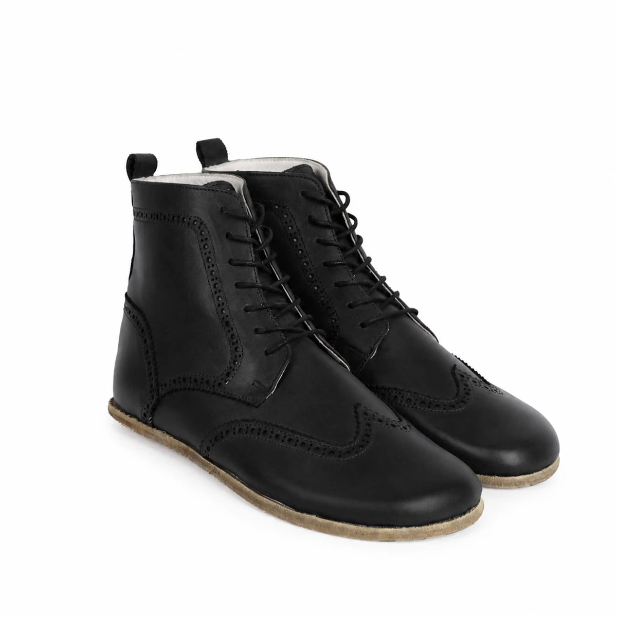 Smooth Barefoot Moccasin Boots Shoes – Classic Sole — Leather Sole – Black