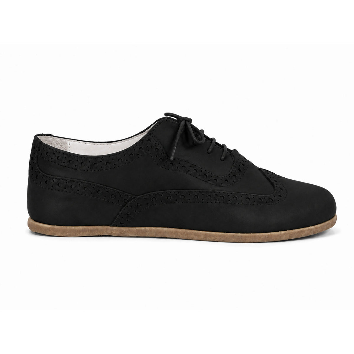 Nubuck Barefoot Moccasin Shoes – Classic Sole — Leather Sole – Black