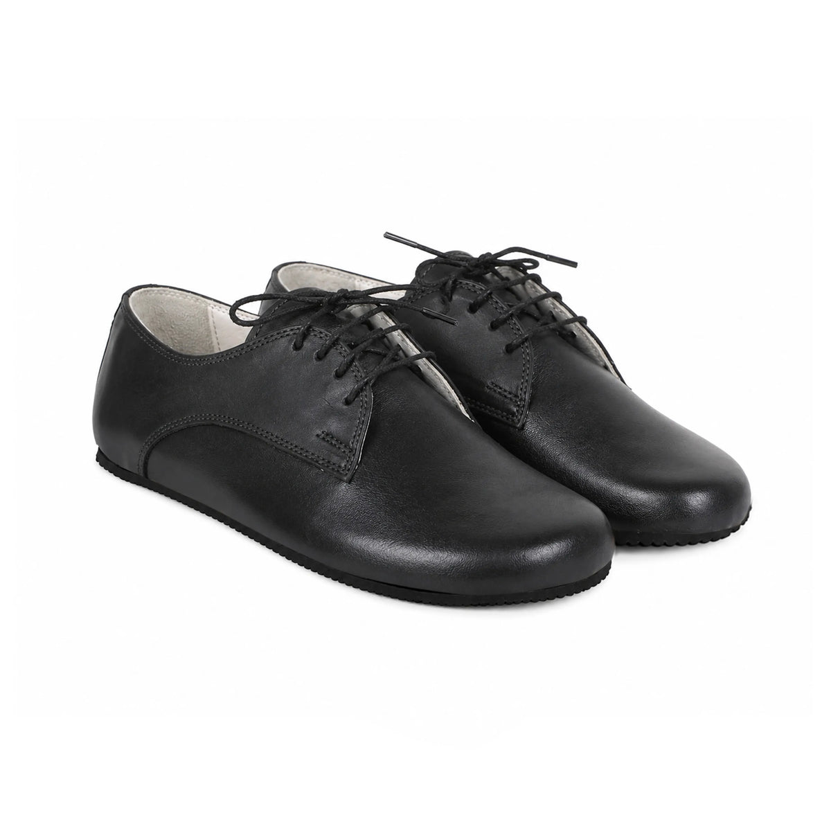 Smooth Barefoot Oxford Shoes – Rubber Sole – Black
