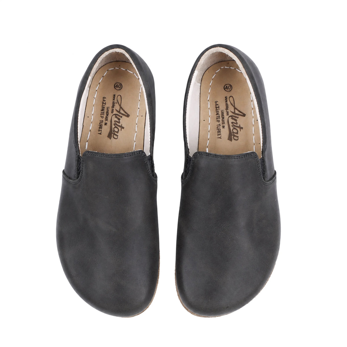 Crazy Barefoot Slip-On Shoes – Classic Sole — Leather Sole – Black