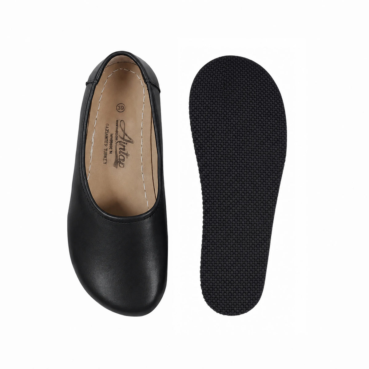 Smooth Barefoot Ballet Shoes – Rubber Sole – Black