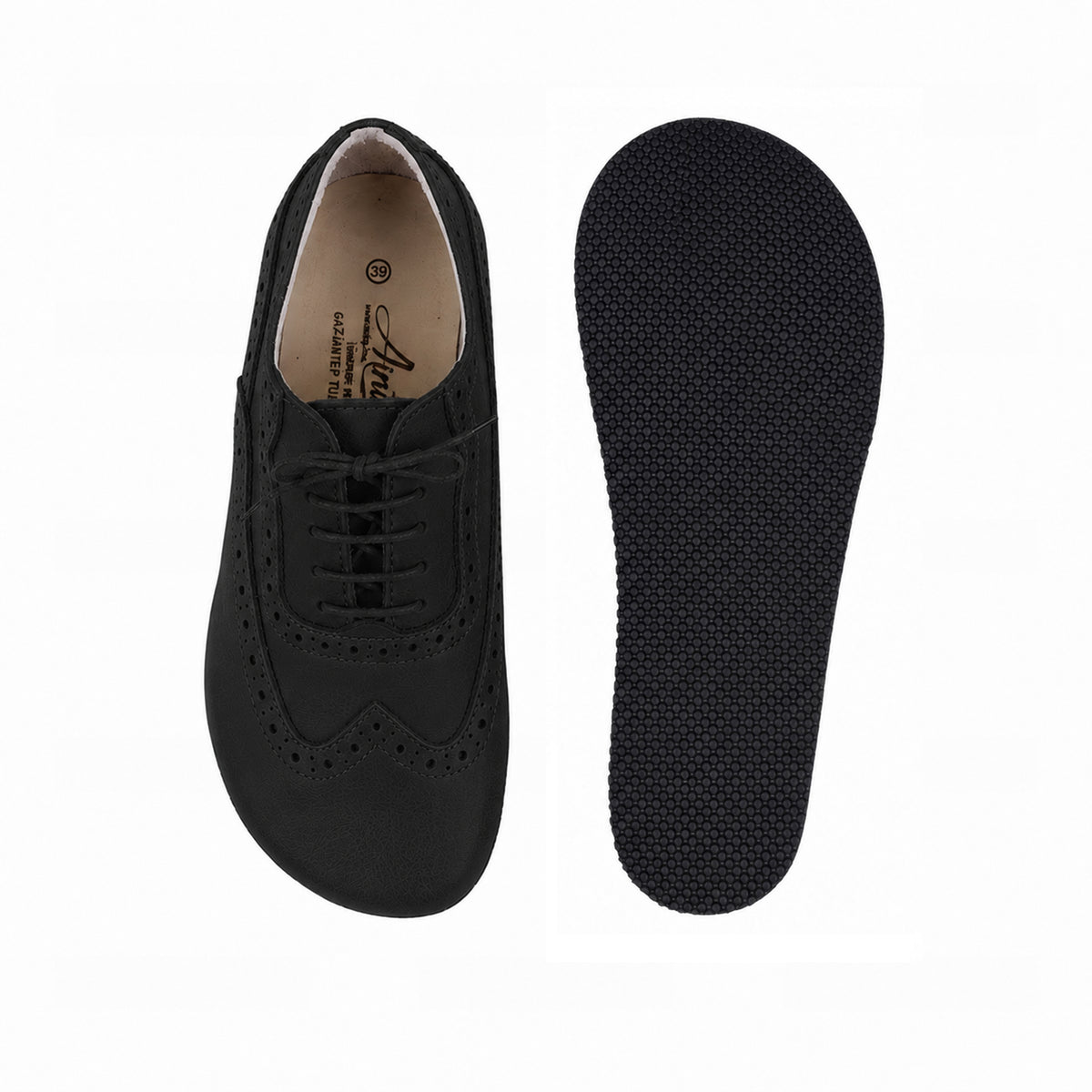 Crazy Barefoot Moccasin Shoes – Rubber Sole – Black