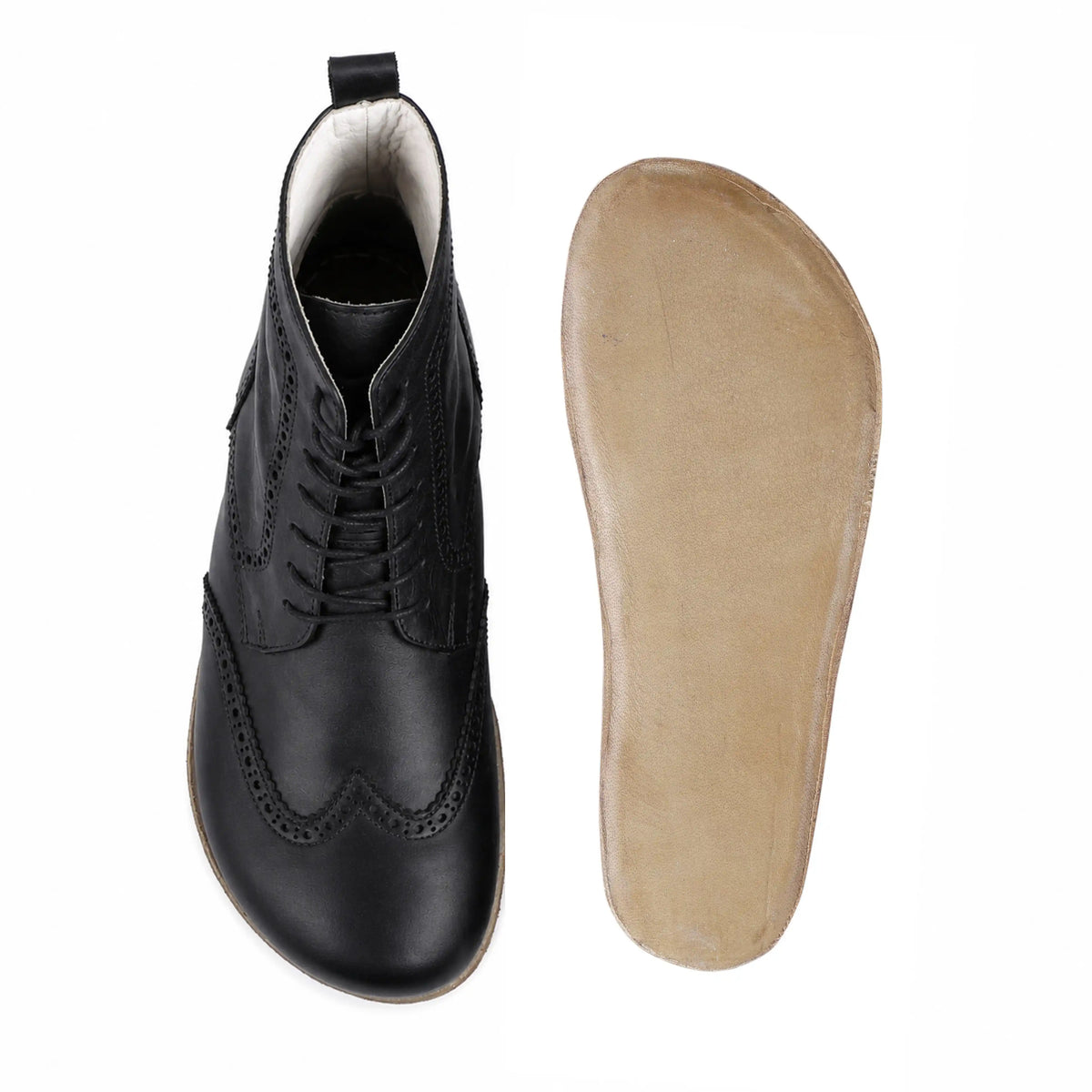 Smooth Barefoot Moccasin Boots Shoes – Classic Sole — Leather Sole – Black
