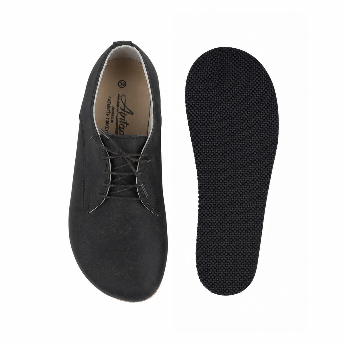 Crazy Barefoot Oxford Shoes – Rubber Sole – Black
