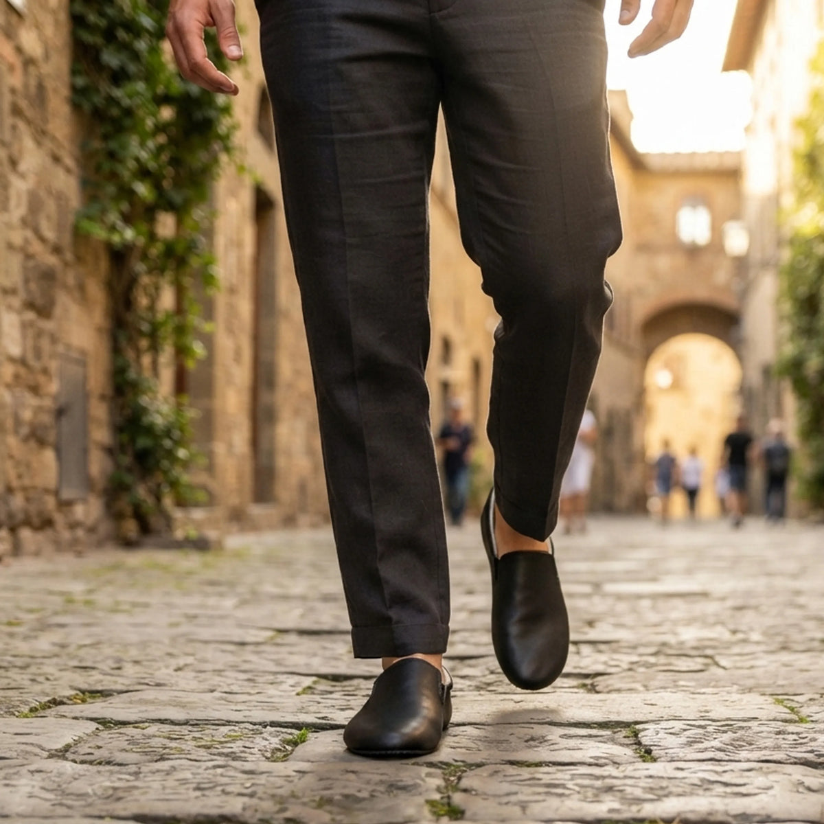 Smooth Barefoot Slip-On Shoes – Rubber Sole – Black