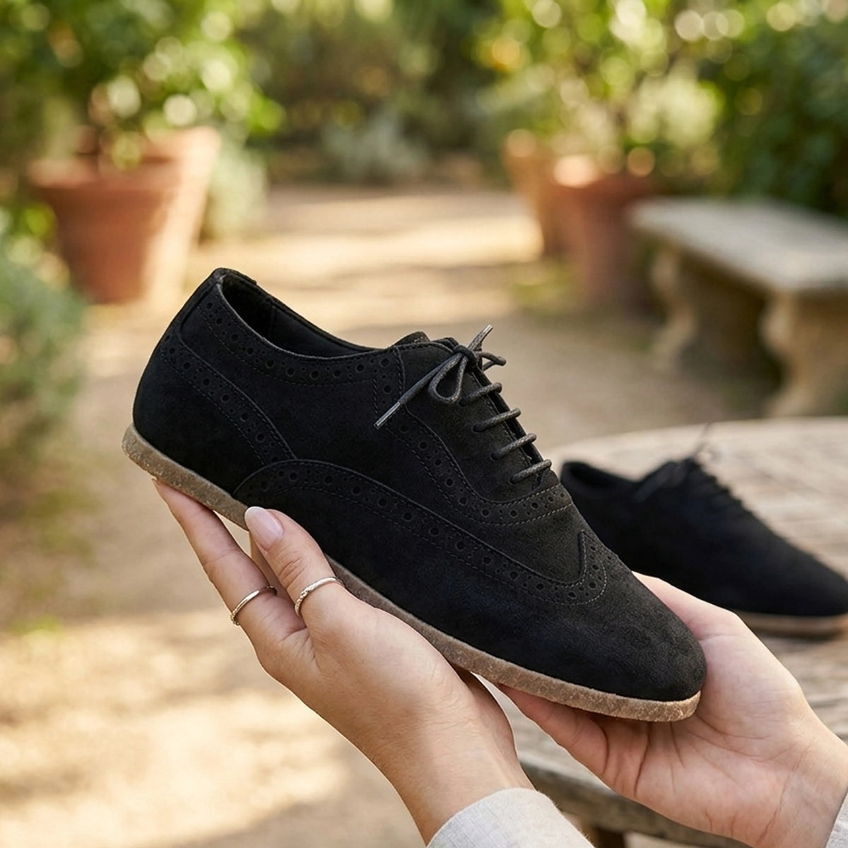 Suede Barefoot Moccasin Shoes – Classic Sole — Leather Sole – Black