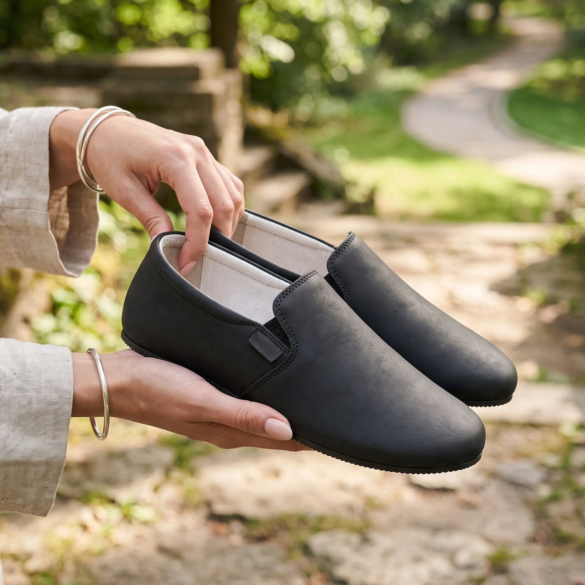 Crazy Barefoot Slip-On Shoes – Rubber Sole – Black