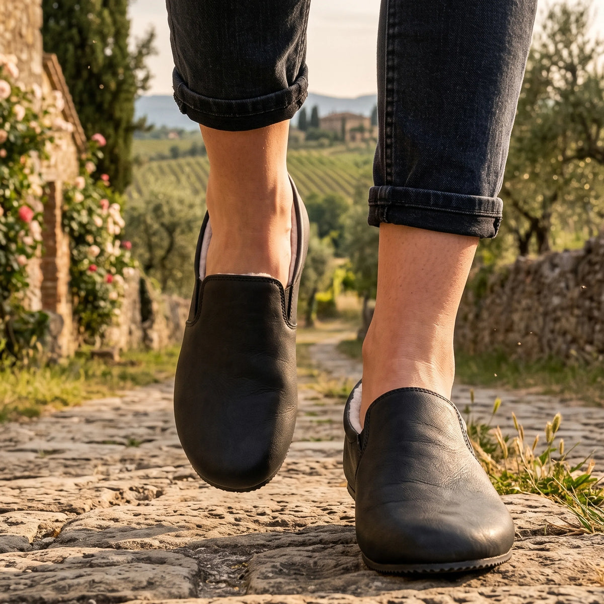 Crazy Barefoot Slip-On Shoes – Rubber Sole – Black