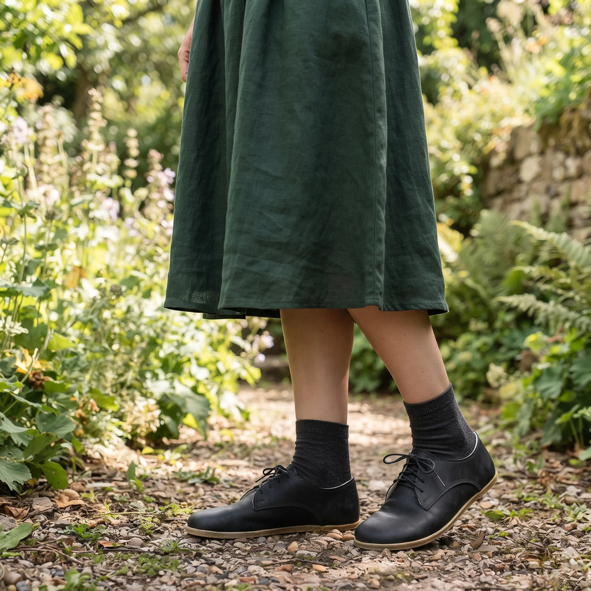 Crazy Barefoot Oxford Shoes — Leather Sole – Black