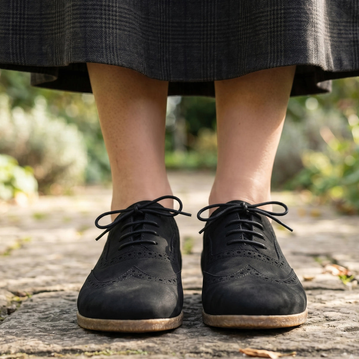 Nubuck Barefoot Moccasin Shoes – Classic Sole — Leather Sole – Black