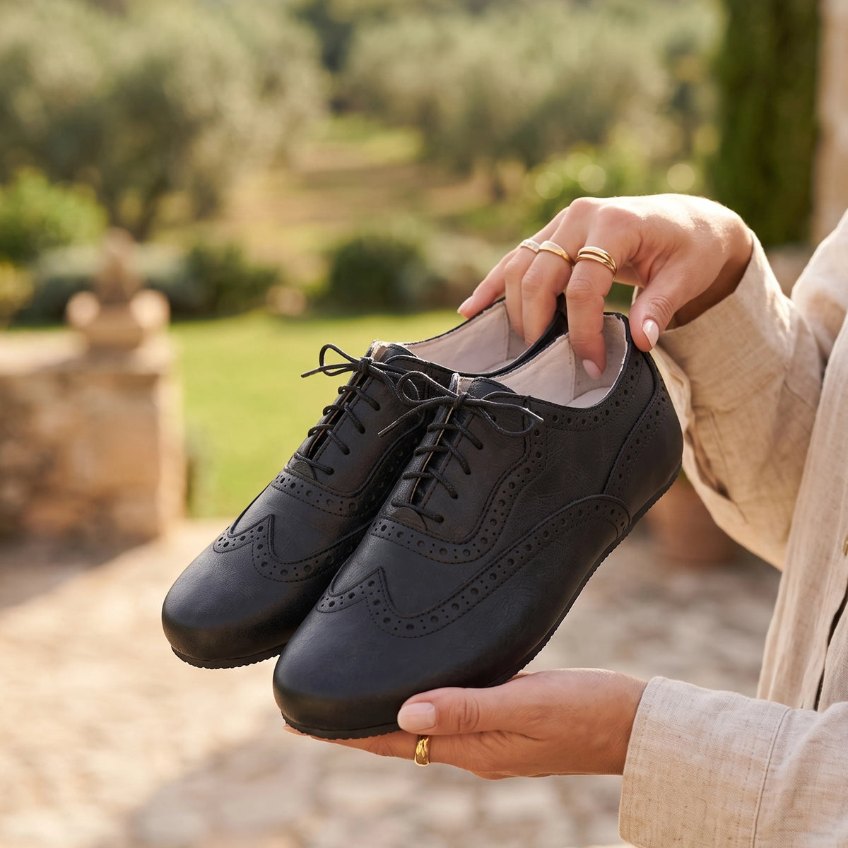 Smooth Barefoot Moccasin Shoes – Rubber Sole – Black