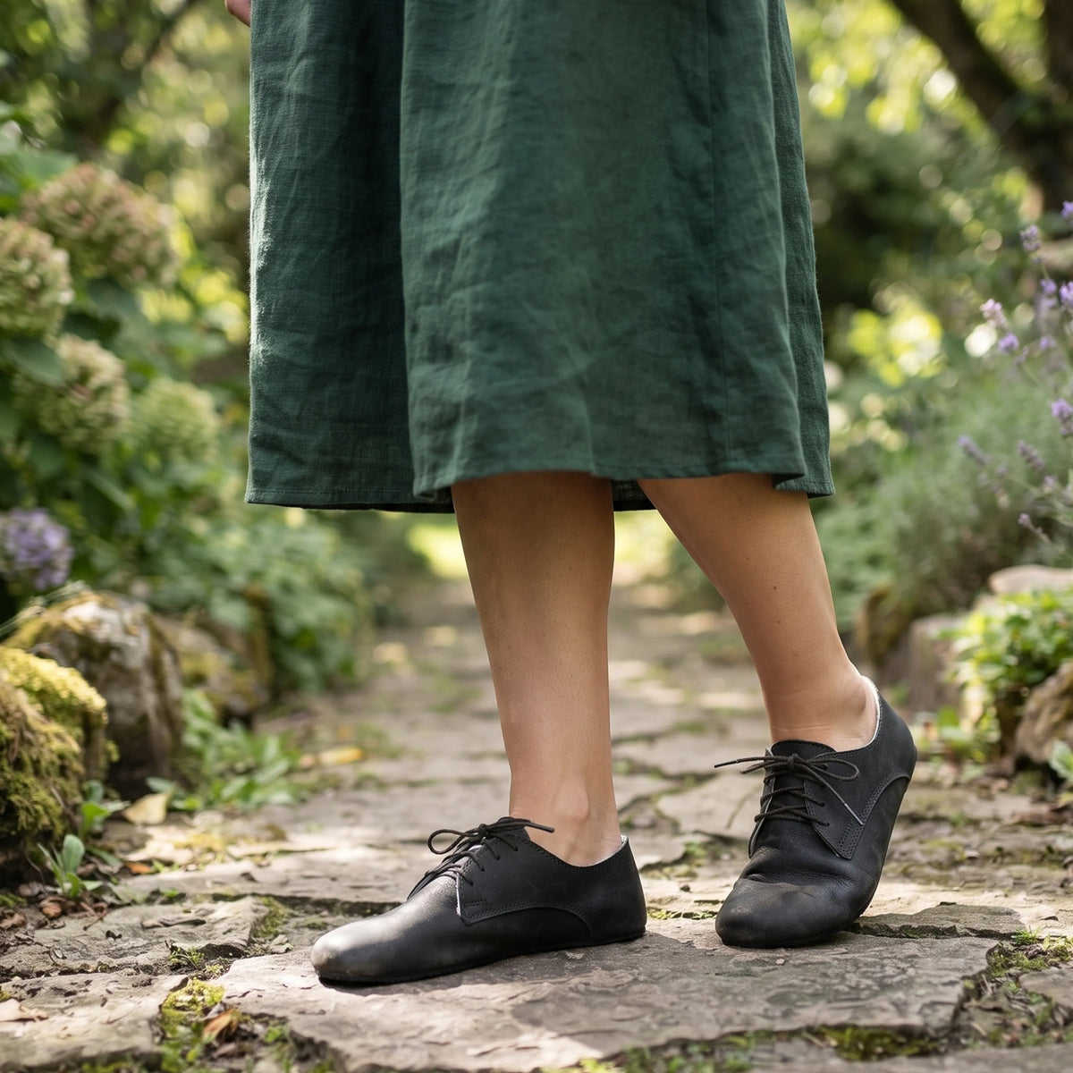 Crazy Barefoot Oxford Shoes – Rubber Sole – Black