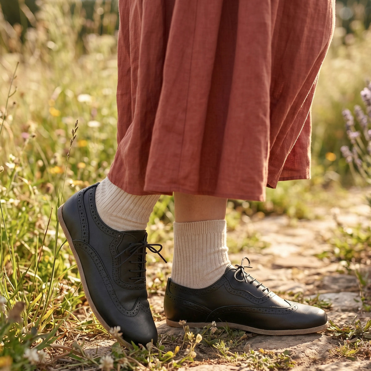 Crazy Barefoot Moccasin Shoes – Classic Sole — Leather Sole – Black