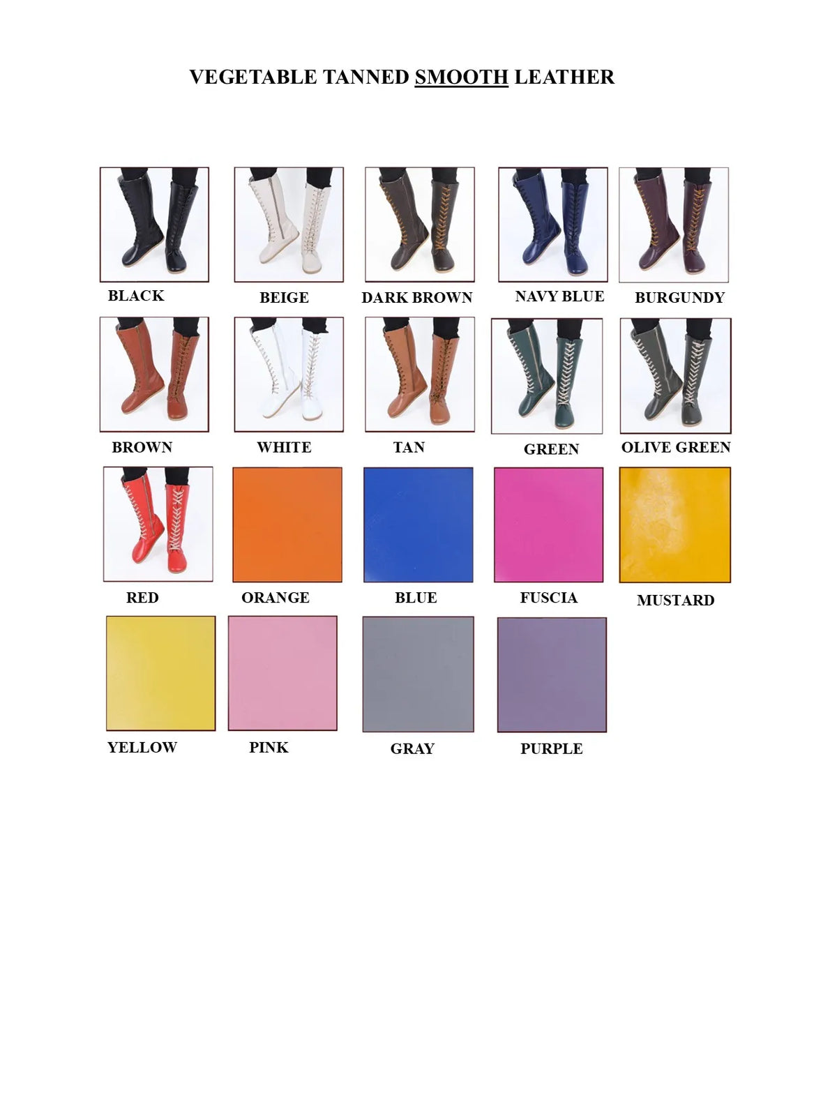Smooth Barefoot Laces Knee Boots Shoes – Eva Outsole – Black