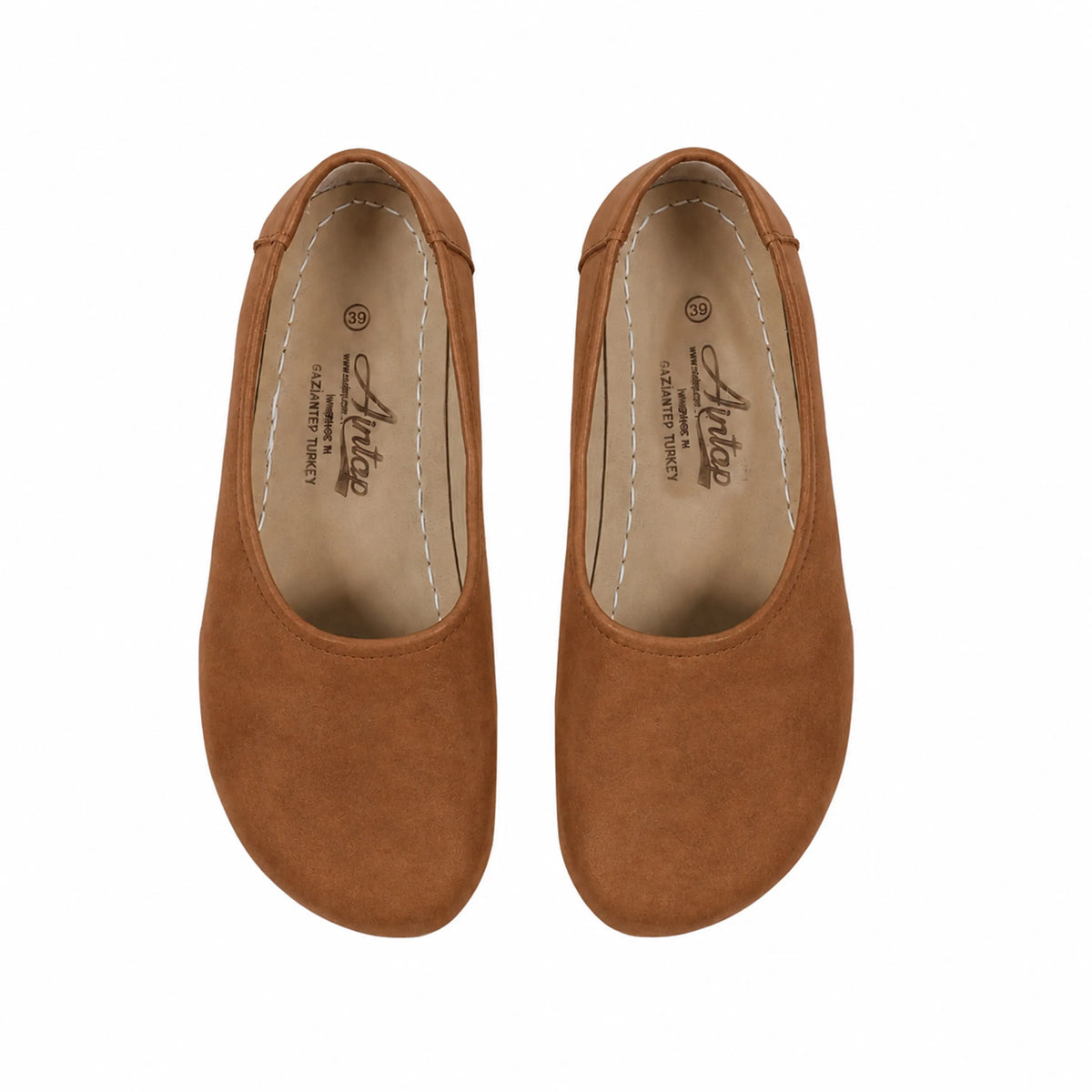 Nubuck Barefoot Ballet Shoes – Rubber Sole – Tan