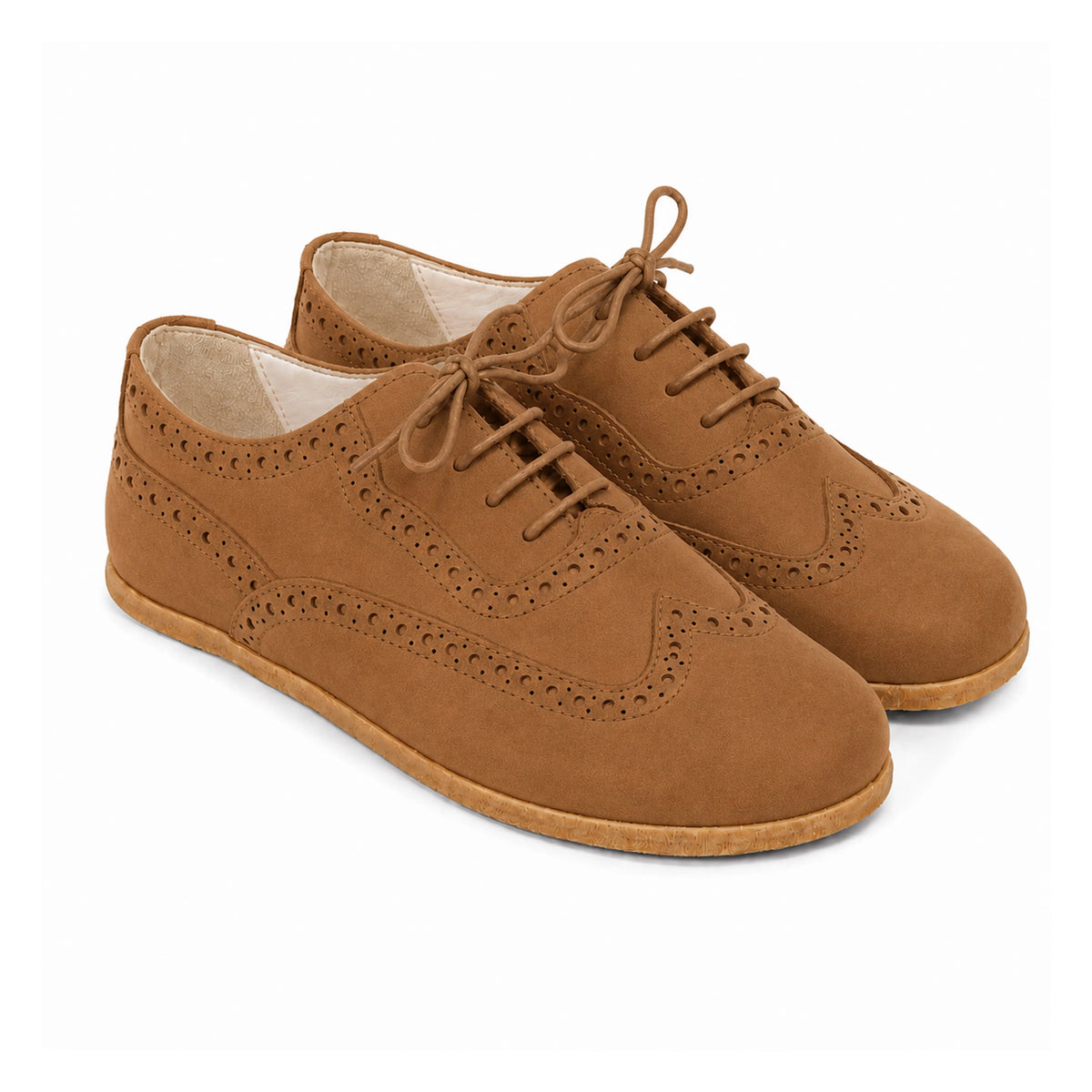 Nubuck Barefoot Moccasin Shoes – Classic Sole — Leather Sole – Tan