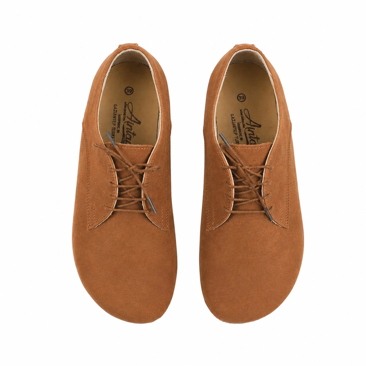 Nubuck Barefoot Oxford Shoes – Rubber Sole – Tan