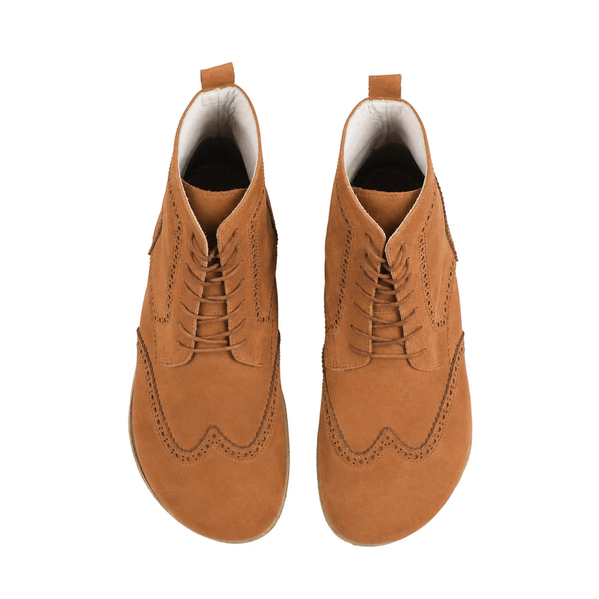 Nubuck Barefoot Moccasin Boots Shoes – Classic Sole — Leather Sole – Tan