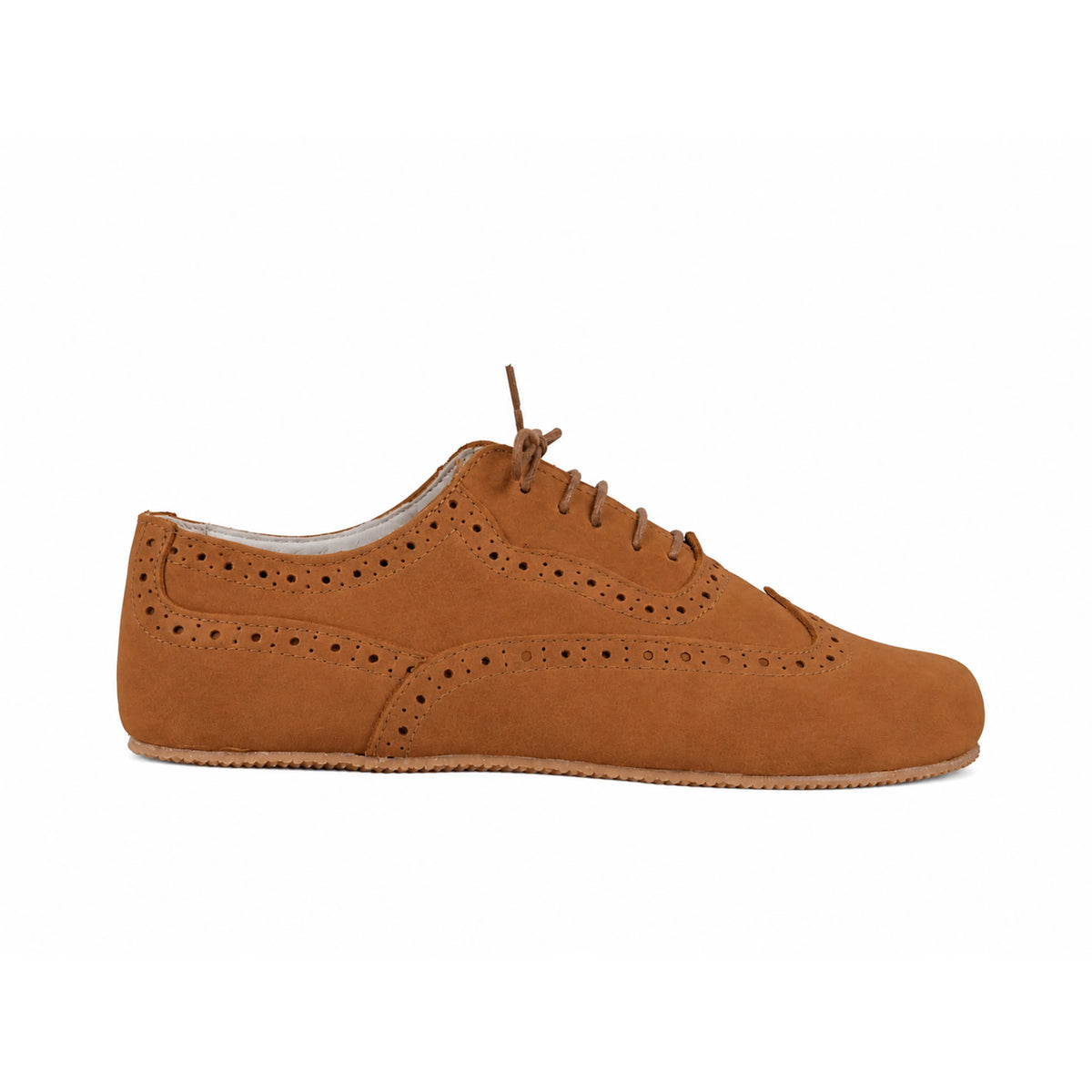 Nubuck Barefoot Moccasin Shoes – Rubber Sole – Tan