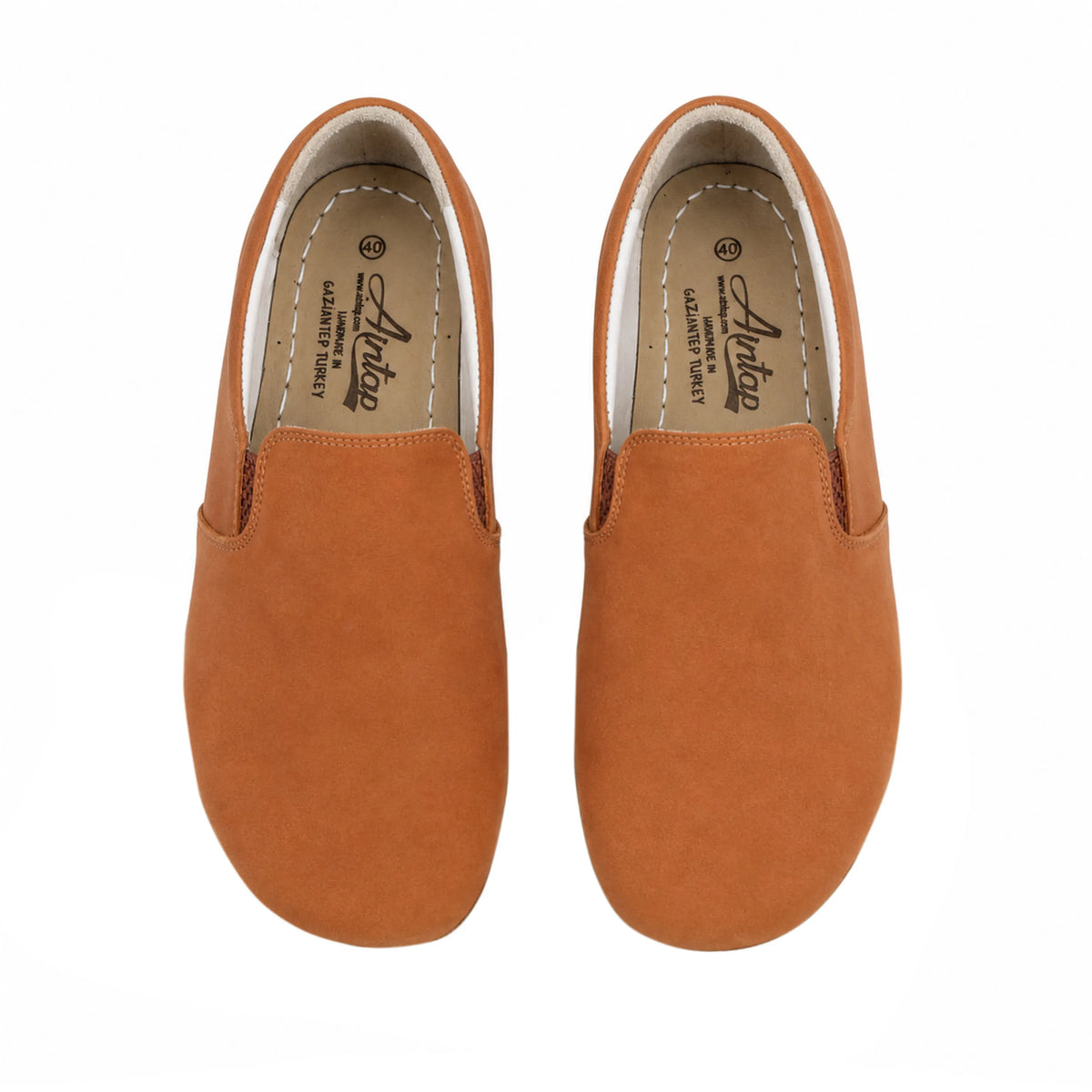 Nubuck Barefoot Slip-On Shoes – Rubber Sole – Tan