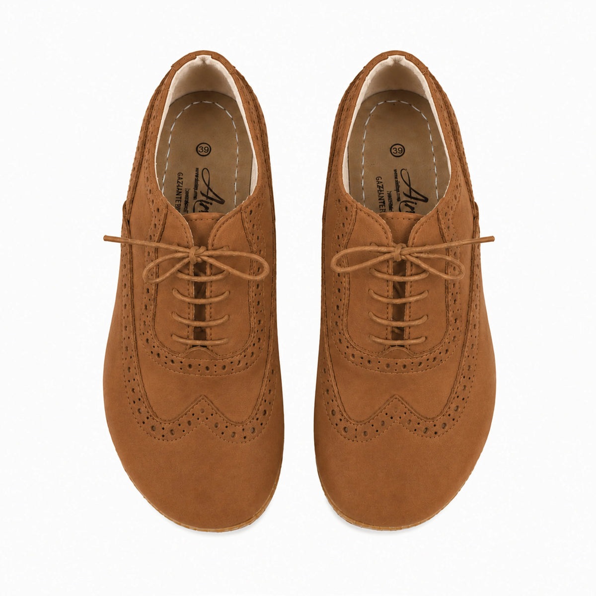 Nubuck Barefoot Moccasin Shoes – Classic Sole — Leather Sole – Tan