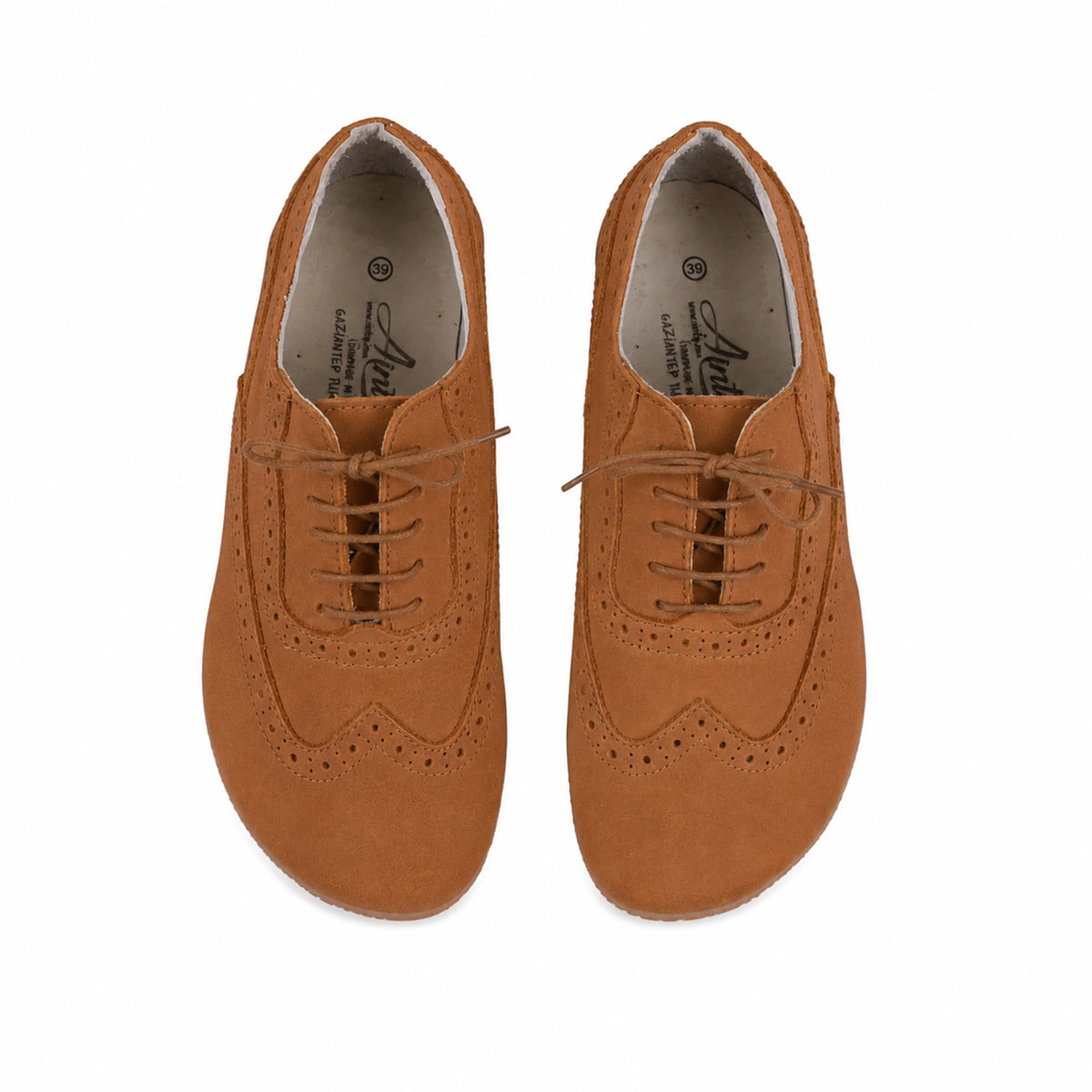 Nubuck Barefoot Moccasin Shoes – Rubber Sole – Tan