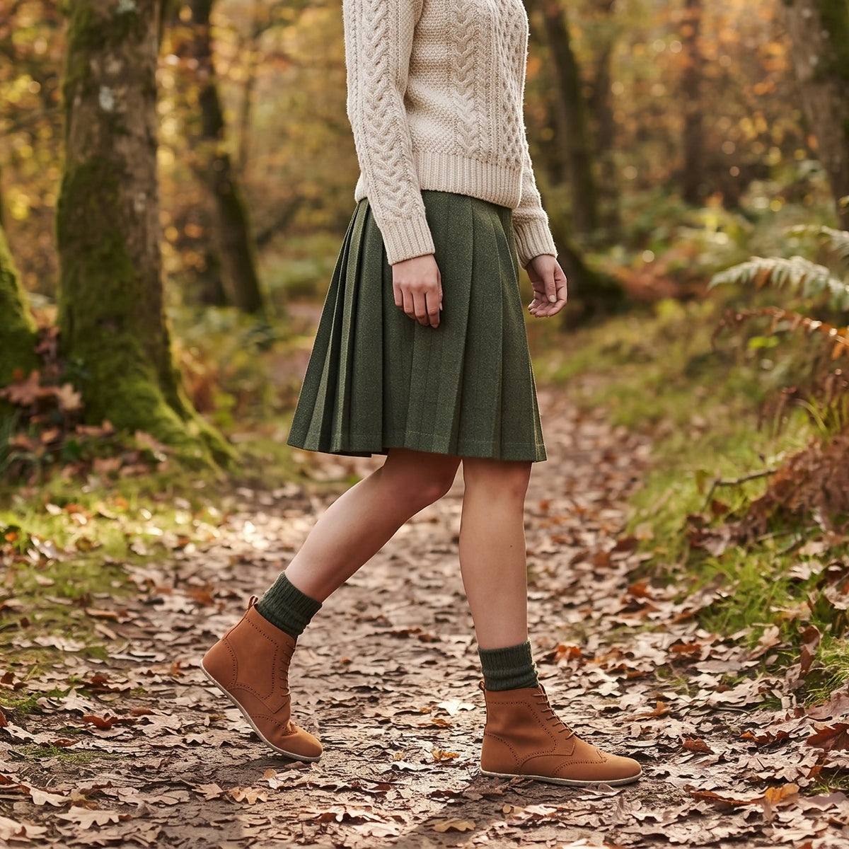 Nubuck Barefoot Moccasin Boots Shoes – Classic Sole — Leather Sole – Tan