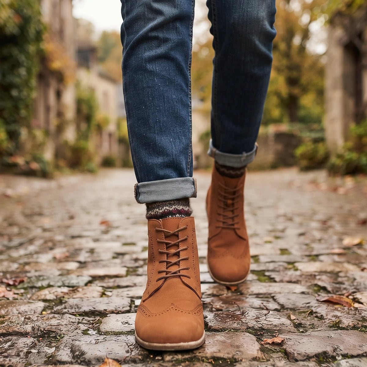 Nubuck Barefoot Moccasin Boots Shoes – Classic Sole — Leather Sole – Tan