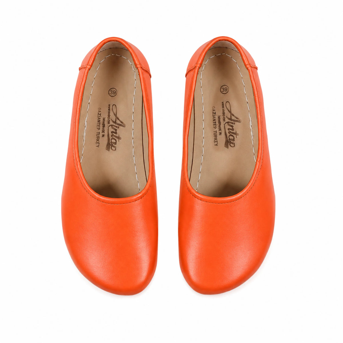 Smooth Barefoot Ballet Shoes – Rubber Sole – Orange
